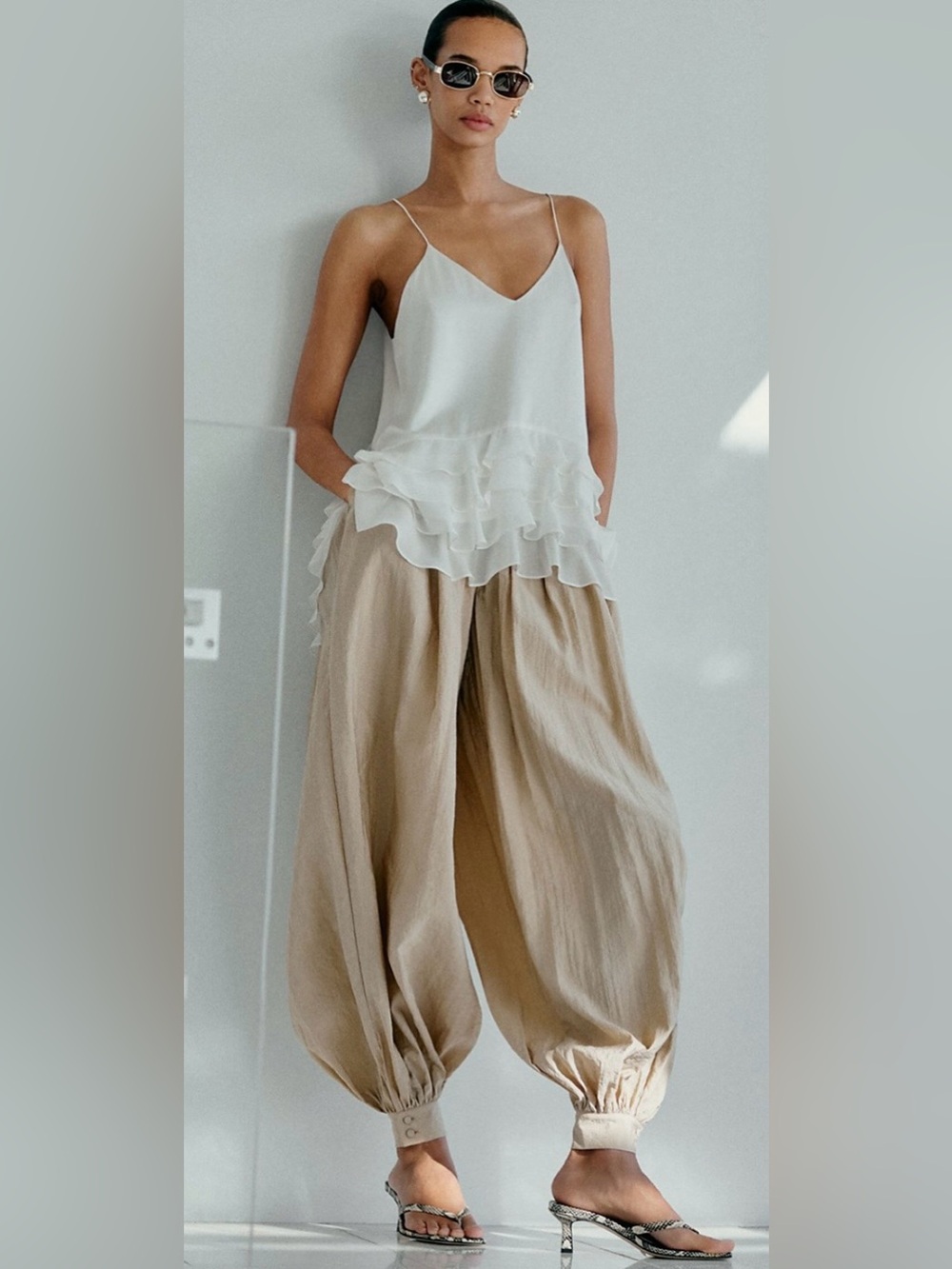 cinq a sept Cabrina Tiered Top in Ivory